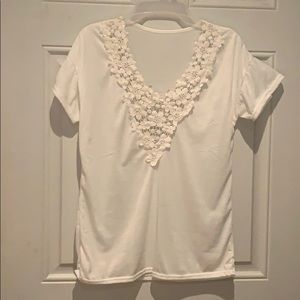 White top with lace
